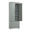 INFURNIC Decorative Storage Cabinets Tall Storage Cabinet with Adjustable Shelf and Two Drawers for Bathroom and Office, Grey, 24"*15.7"*62.5" - 3 of 4