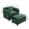55.32'' Boucle Oversized Ergonomic Single Sofa with Double Deep Cushion, Thick Armrests and Ottoman - 2 of 4