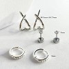 Gold Huggie Hoop Stud Earrings Set for Women Trendy Small 14K Gold Earrings for Multiple Piercing,Simple CZ Cartilage Earrings for Women Gifts 3Pairs - 3 of 4
