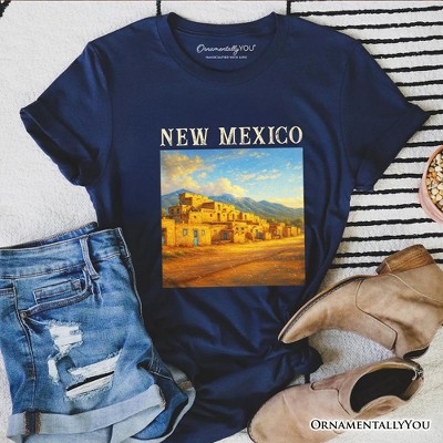 Artistic New Mexico State Taos Pueblo T-Shirt, Native American Heritage Tee and Southwestern Cultural Souvenir | OrnamentallyYou