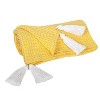 HomeRoots 50" X 60" Yellow Woven Cotton Throw Blanket with Tassels - 4 of 4