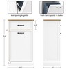Tilt Out Trash Cabinet, Hidden Trash Storage Cabinet 20 Gallon, Freestanding White Garbage Can Cabinet - 2 of 4