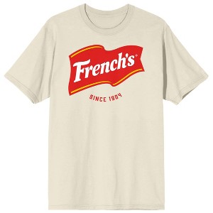 Men's French’s Tee - Logo text on Natural Tee - 1 of 4