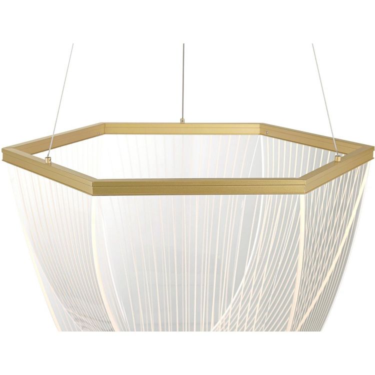 Possini Euro Design Muir 20 1/2" Modern Pendant Ceiling Light Fixture Dining Room Over Table Kitchen Island Hanging LED Clear Sanded Gold Finish, 3 of 9