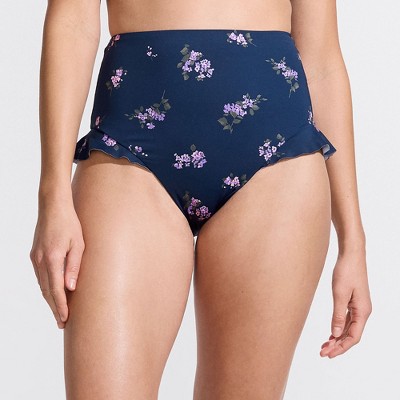 Lands' End Women's Ruffle High Waisted High Leg Bikini Bottoms