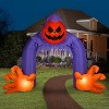 Gemmy Halloween Inflatable Jack O' Lantern Reaper Archway with Swirling Lights, 10 ft Tall, Multi - 2 of 4
