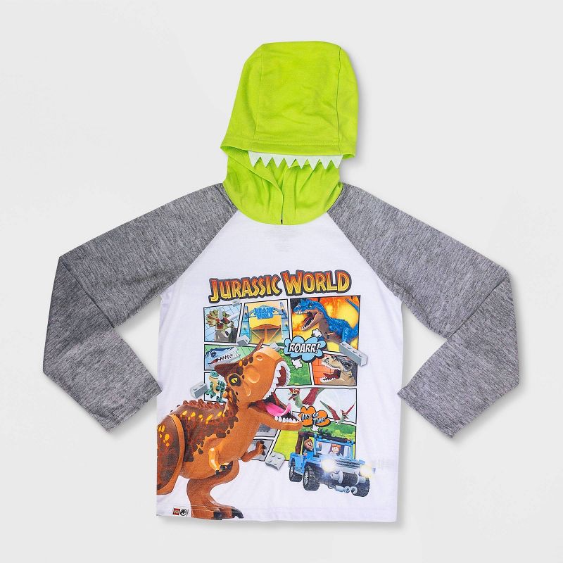 Boys&#39; LEGO Jurassic World 2pc Hooded Pajama Set - Gray, 3 of 6