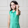 Hope & Henry Girls'  Sleeveless Pique Polo Dress, Kids - 3 of 4