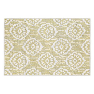 SUSSEXHOME Floral Beige 44 in. x 24 in. and 31.5 in. x 20 in. Non