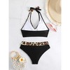 Womens High Waisted Bikini Sets Drawstring Tummy Control Swimsuits Tie Back Bathing Suit - 4 of 4