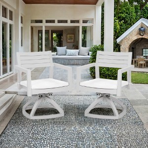 Christopher Knight Home Olivia Modern Aluminum Stable Base Swivel Chairs with Removable Sunbrella Cushions ( Set of 2) - 1 of 4