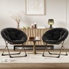 Comfy Oversized Saucer Chair for Adults ¨C Soft Faux Fur Plush Folding Moon Chair, Thick Padded Stable Metal Frame Reading Lounge Chair - 3 of 4