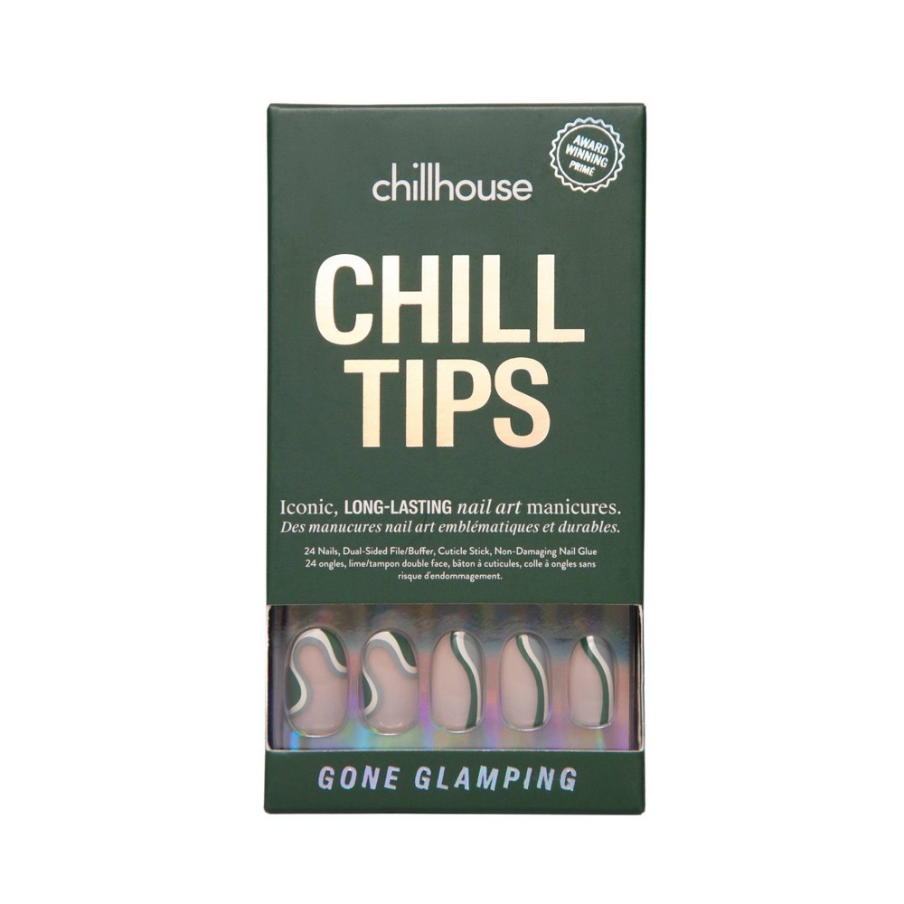 2 pack Chillhouse Chill Tips Nail Art Press On Fake Nails - Gone Glamping - 24ct