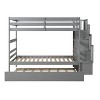 NicBex Twin over Twin Bunk Beds with Twin Trundle and Stairway Storage Function for Kids Teens Adults,Gray/White - 4 of 4