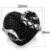 Slickblue Women’s Heart-Shaped Two-Tone IP Black Stainless Steel Ring with Jet Crystals and Snake Accent, Sizes 5-9 - 4 of 4
