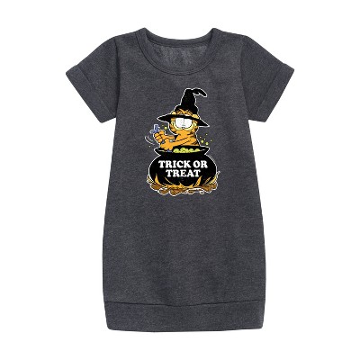 - Garfield - Trick Or Treat Graphic Short Sleeve Fleece Dress