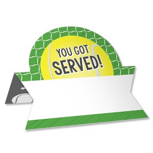 Big Dot of Happiness You Got Served - Tennis - Baby Shower or Tennis Ball Birthday Party Tent Buffet Card - Table Setting Name Place Cards - Set of 24 - 1 of 4