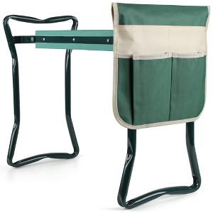 Portable Foldable Gardening Kneeling Bench Stool with Tool Pouch and EVA Foam Kneeling Pad - 1 of 4