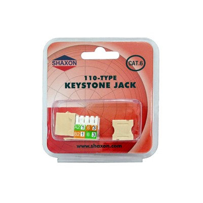 Shaxon Category 6 RJ45/110 568A/B Keystone Jack Ivory BM703I810-B