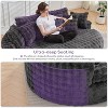 83 inch Oversized Round Sofa, Soft Cushion Sofa Bed with 6 Pillows, Round Chaise Lounge Chair for Bedroom, Livingroom, Gray - 2 of 4