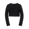 Hope & Henry Girls' Organic Cropped Milano Stitch Dressy Cardigan, Black Scallop Edge, 12-18 Months - 3 of 4