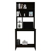 Vynxaria Writing Computer Desk with Shelves Modern Engineered Wood Desk with Drawers and Footrest for Home Office - Black - 4 of 4