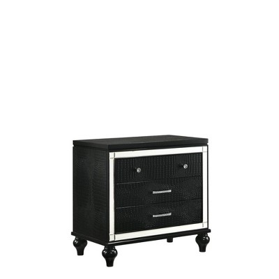 New Classic Furniture,Valentine Solid Wood 3-Drawer Nightstand in Black