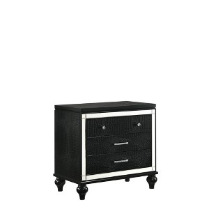 New Classic Furniture,Valentine Solid Wood 3-Drawer Nightstand in Black - 1 of 4