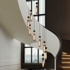 Vynxaria 24" Modern Industrial Multi-Light Pendant Chandelier 9 Light Black and Gold Adjustable Ceiling Light - 3 of 4