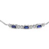 .925 Sterling Silver Created Blue Sapphire and White Sapphire Bolo Bracelet - 2 of 4