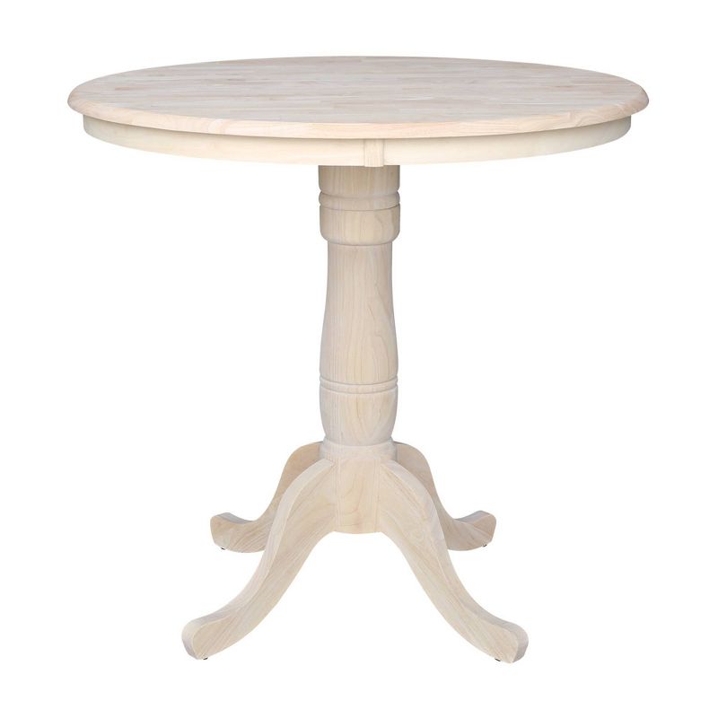 36" Round Top Pedestal Table Unfinished - International Concepts, 1 of 9