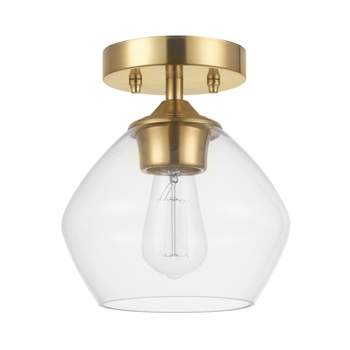 Harrow 1-Light Semi-Flush Mount Ceiling Lighting with Clear Glass Shade - Globe Electric