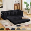82.25" Corduroy Convertible 3-Seater Sofa Bed with 5 Pillows, Side Pockets, Cup Holders, and Wide Armrests - 2 of 4