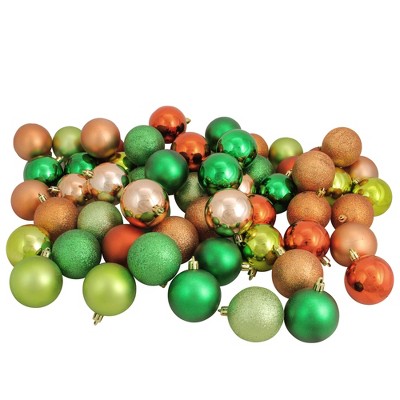 Northlight 60ct Shatterproof 3-Finish Christmas Ball Ornaments 2.5" - Green/Brown