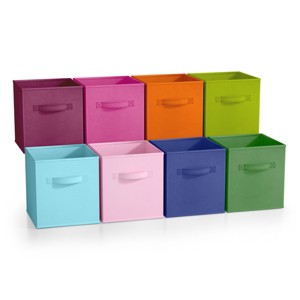 Sorbus 8 Pack 11 Inch Foldable Storage Cubes with Handles- for Organizing Home, Shelves, Nursery, Playroom, Closet and More - 1 of 4