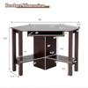 Costway Wooden Corner Desk With Drawer Computer PC Table Study Office Room Brown - 3 of 4