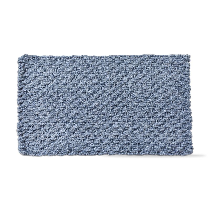 tagltd 1'6"x2'6" Handwoven Doormat Blue Solid Rectangle Indoor and Outdoor Polypropylene Door Welcome Mat Blue, 1 of 4