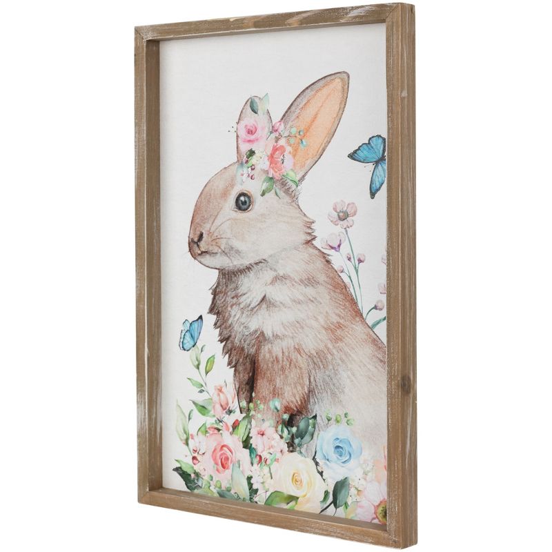 Northlight Easter Bunny with Flowers Framed Wall Sign - 11.75", 4 of 7