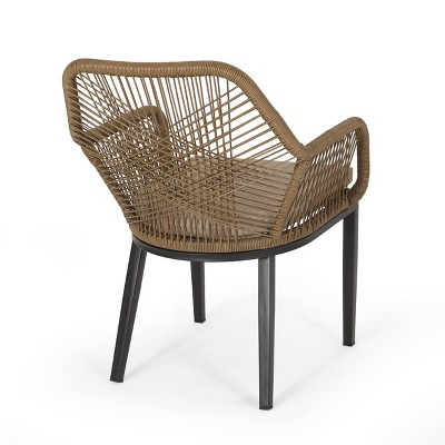 Russel 3pc Outdoor Wicker 2 Seater Chat Set with Glass Tabletop