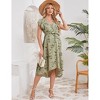 BLUEMING Maternity Dress for Women Summer V Neck Dress with Flutter Sleeve Tie Wasit High Low Hemline Dress Maternity Wedding Guest Dress - 3 of 4