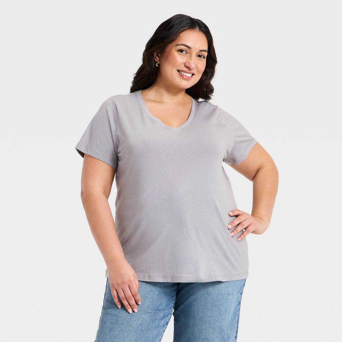 Women's Short Sleeve V-Neck T-Shirt - Ava & Viv™ - thumbnail 4