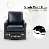 Hugo  Fall  Transitional  Wooden Upholstered Swivel Chair with metal base  for Bedroom and Living Room Deal of the day | ARTFUL LIVING DESIGN - 3 of 4
