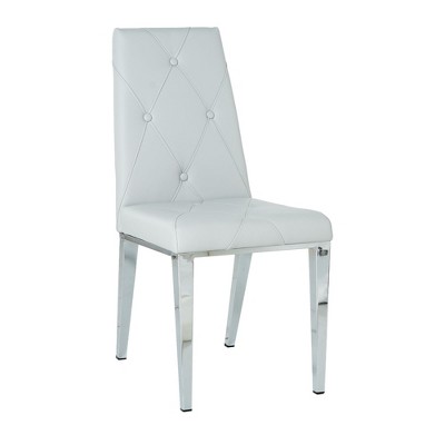 NicBex Set of 2 PU Leather Dining Chair Modern Upholstered Tufted Side Chair with Wood Legs for Kitchen,Dining Room