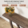 Dexmalle Chocolate Brown Unique 63" Farmhouse Console Table,Hallway and Living Room - 3 of 4