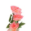 Unique Bargains Artificial Plants 3-Rose Square Pot Arrangement Plastic 2.95"x2.95"x9.84" 1 Pcs - 4 of 4