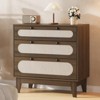 Rattan 3 Different Drawer Dresser for Bedroom,Natural Modern Closet Dresser with Wooden, Handles and Wooden Legs, Equipped with Anti-Tip Kits - 4 of 4