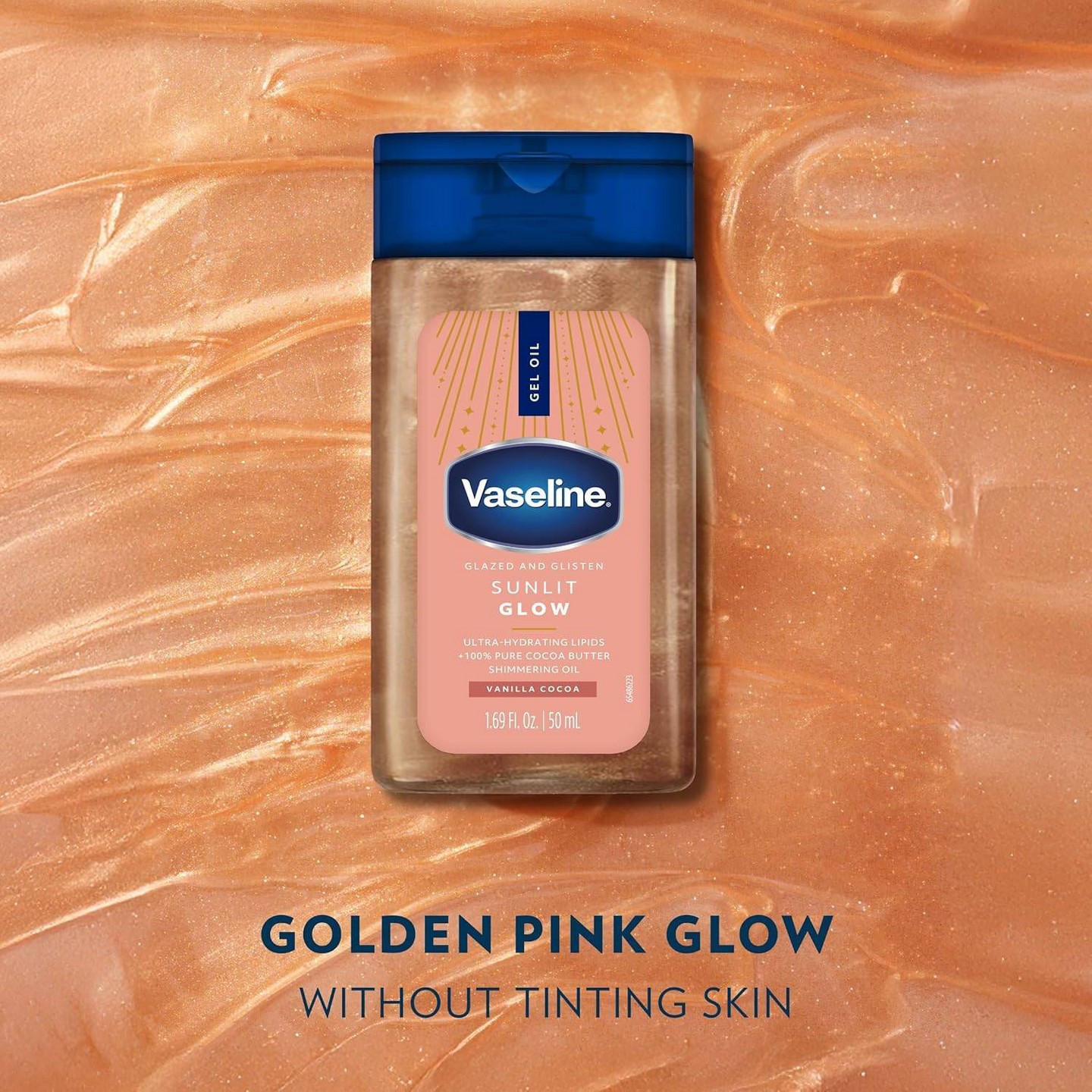 Мерцающее гелевое масло для тела Vaseline Glazed & Glisten, Sunlit Glow, 1.69 oz — фото 2