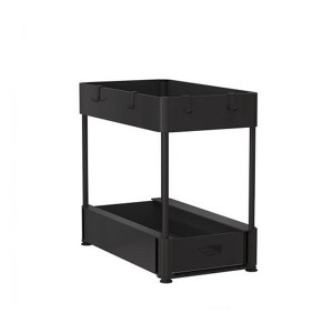YIGII-Double layered sink storage rack, black,plastic - 1 of 4