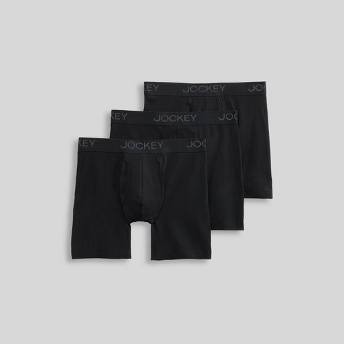 Jockey Generation Men's Cotton Stretch 3pk Boxer Briefs - Black L