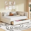 Full Size Upholstered Daybed with Storage Drawers and Backrest, Linen Sofa Bed for Bedroom or Guest Room-Baofuwish - 2 of 4